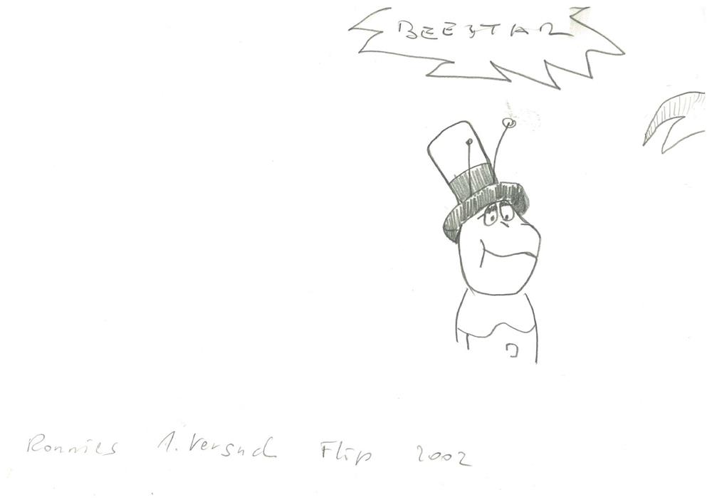 82__Ronald Zechner_Ronnies 1. Versuch Flip_Bleistift-Zeichnung auf Papier_15x21_2002 (WEB)