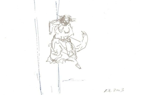 2003 - Schauspielerstudie Burgtheater - Zeichnung auf Papier_15x21
