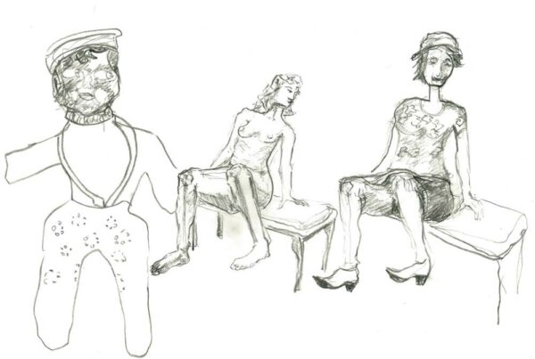 2006 - Dolls - Kohlezeichnung auf Papier 42x59