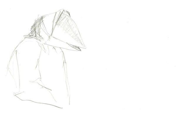 2006 - Entwurf Teufelsmaske - Bleistift-Zeichnung auf Papier_42x59