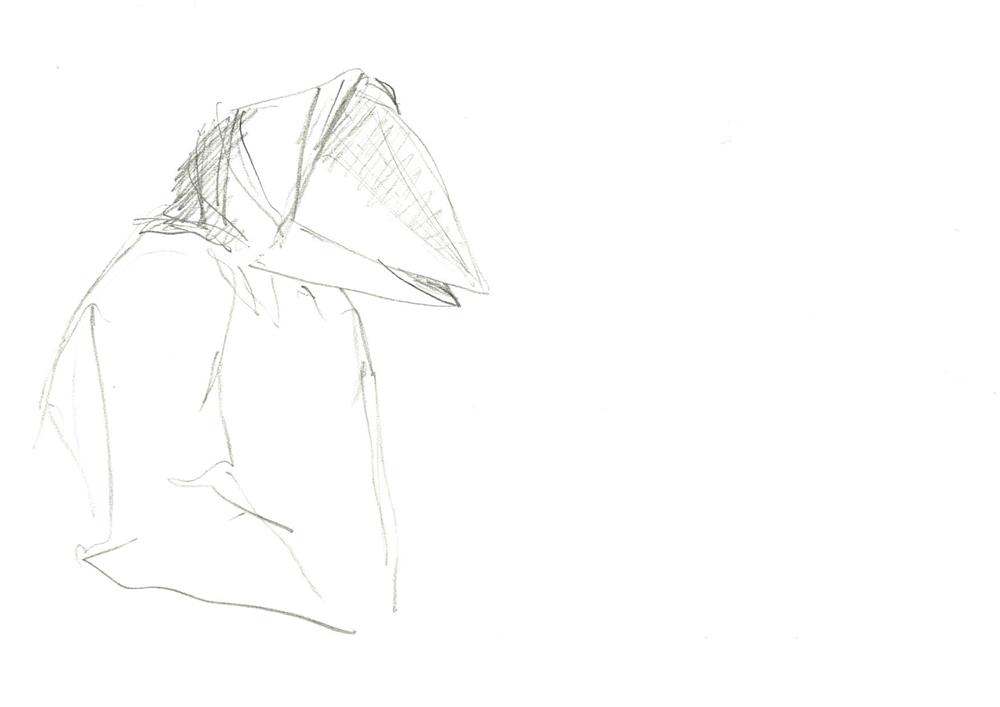 2006 - Entwurf Teufelsmaske - Bleistift-Zeichnung auf Papier_42x59